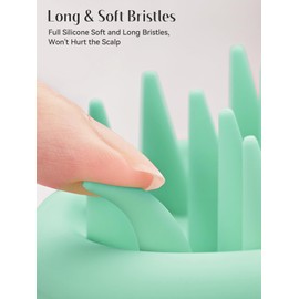 HEETA Scalp Massager Hair Growth, Scalp Scrubber with Soft Bristles, Integrated Silicone Design, Scalp Exfoliator for Dandruff Removal & Relax Scalp, Shampoo Brush Fit Wet Dry Hair Use, Light Green