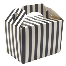 Lotus 30-Pack Black Striped Party Boxes for Kids - Fun & Stylish Loot Containers Perfect for Birthdays, Weddings & Special Events | Ideal for Treats, Gifts & Celebrations (Black Striped Boxes)