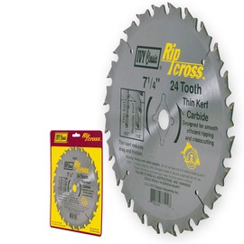 IVY Classic 36202 Ripcross 7-1/4" 24 Tooth Ultra Thin Kerf Carbide Circular Saw Blade with 5/8" Diamond Arbor, 1/Card