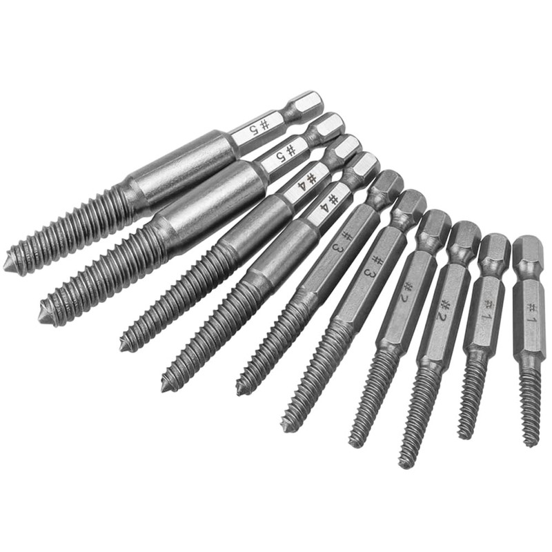 Eyech 10Pcs Broken Screw Extractor Set, Stripped Screw Extractor Drill
