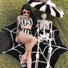 Breling Spiderweb-Shaped Beach Blanket 60 x 60 Inch Summer Halloween
