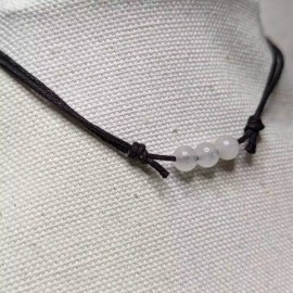 Handmade Rose Quartz Beaded Crystal Boho Hippie Adjustable Rope Necklace