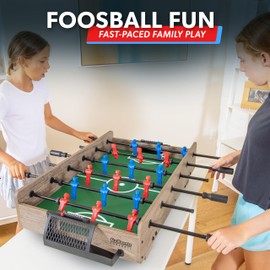GoSports 32 Inch Tabletop Foosball Game Set - Mini Foosball Table - Oak