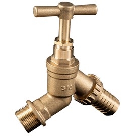 Outside Tap, 2PCS Outside 3/4" BSP Garden Hose Brass Bib Tap, Outdoor Garden Hose Tap, Double Check Valve, Manufactured to BS1010, Tested to 10 Bar, for Watering Irrigation Hose End