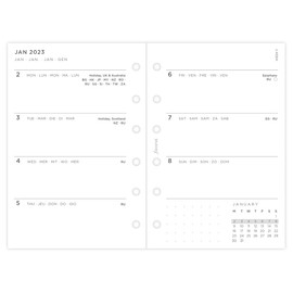 Filofax Miniimal WTV Diary Refill Pack Pocket 2023, 23-68290, Minimal