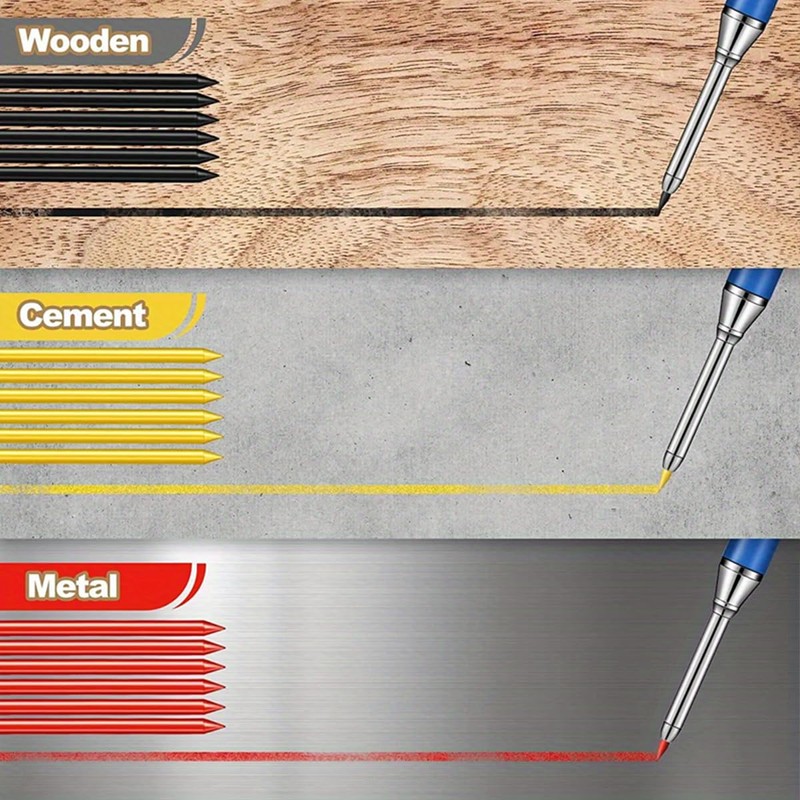 MROOFUL 36 PCS Pencil Refills,2.8mm Carpenter Pencil Lead, Solid Deep