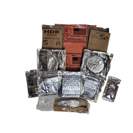 1 - HUMANITARIAN DAILY RATION MRE - RANDOM MENU - Inspection date of 2/2022 or Newer - HDR Made in USA by Sopacko, Authentic USGI Rations - Ready to Eat
