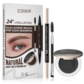 2-in-1 Dual Ended Microblading Eyebrow Pen & Eyebrow Pomade,Waterproof Curved Eyebrow Pen & Precise 15°Tip for Natural Hair-Like Brows Makeup,Perfect Make up,Last 24Hrs.