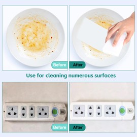 RongrongJIE 100 Pack Melamine Sponges, Bulk Magic Original Cleaning Sponge Eraser, Multi-Functional Household Cleaner for Kitchen, Bathroom, Furniture, Bathtub, Sink, Floor, Wall, Shoes