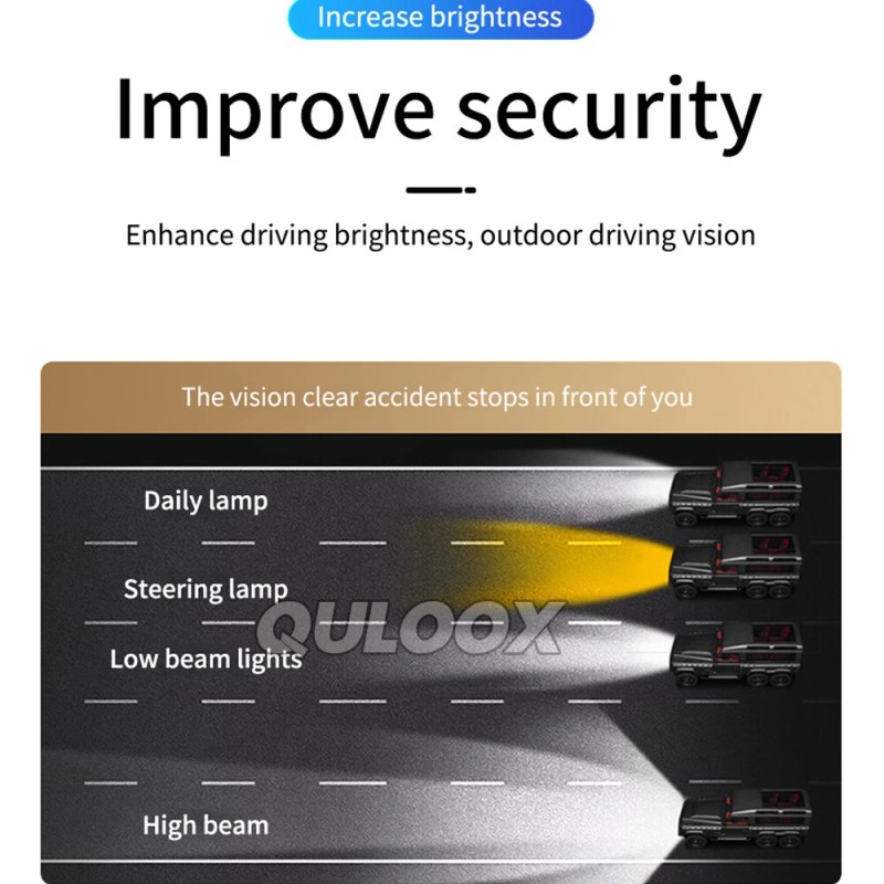 QULOOX For Ford Deluxe 1939-1951 7" INCH Round LED Headlights