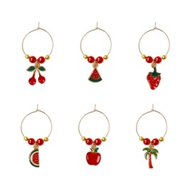 wonlex Wine Glass Charms, Funny Wine Charms for Stem Glasses Wine Glass Identifier Charms Wine Glass Tags for Summer Party Decorations