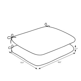 Pillow Perfect Outdoor/Indoor Coventry Café Round Corner Seat Cushions, 18.5" x 15.5", Brown, 2 Pack