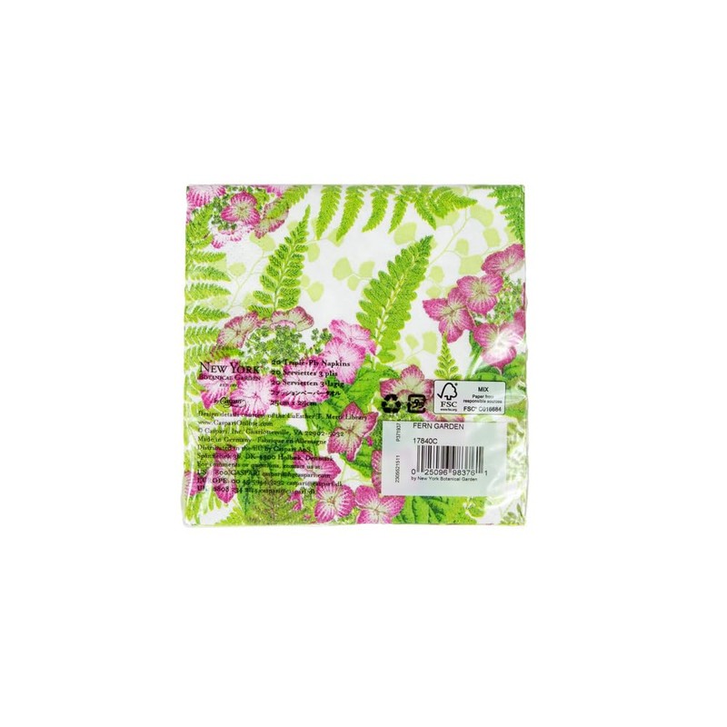 Caspari Fern Garden Cocktail Napkins - 20 Per Package