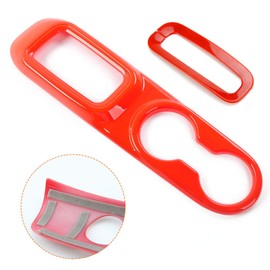 Voodonala for Jeep JK Center Console Armrest Cup Holder Gear Shift Trim for 2011-2018 Jeep Wrangler JK JKU Interior Accessories, ABS Red 3pcs