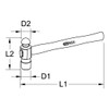KS Tools 142.1508 Pin hammer, English form, 225g