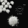 Plush Pompoms with Silver Glitter, Round Pompom, White Colour Set,