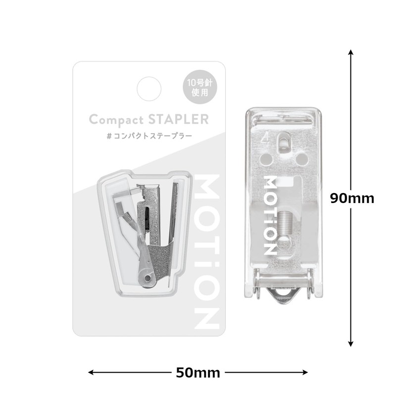 Kamio Japan 225608 Compact Stapler, MOTiON Clear,
