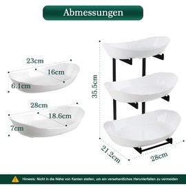 LIBWYS 3-Tier Plastic Fruit Bowl - Multi-Level Fruit Basket with Stand - Space Saving Fruit Bowl, Can be Used Individually or as a Stand, Ideal for Kitchen, Party or Buffet