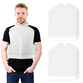 Zhulerzil Disposable Bibs 200 Pack, Adult Bibs for Women Men Waterproof & Oil-Proof, Tie Back Plastic Bib for Elderly Clothing Protectors