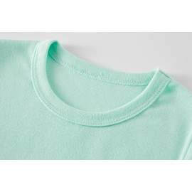 SOIBEEN Girls' Pyjamas Set, 100% Cotton, PJs, Long Sleeve, Short Sleeve Sleepwear, 2-12 Years, Ladybird Blue Unicorn