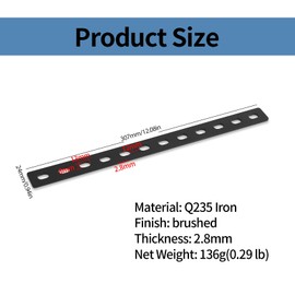 6 Pcs Flat Brackets for Wood, Flat Connecting Joining Plates, Heavy Duty Perforated Brackets, 12 Holes Metal Mending Plates Braces Brackets for Timber Fixing Repair, 12" x 7/8"(307 x 24 mm)