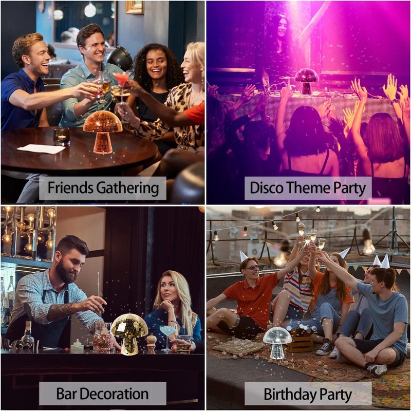 Mushroom Disco Ball, Stunning Visual Effects, High Quality Plastic, Colourful