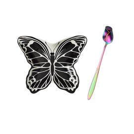 Ceramic Spoon Rest for Stove Top Cute Butterfly Shaped Spoon Holder for Kitchen Countertop Cooking Kitchen Spoon Rest Utensil Rest Spatula Rest Small