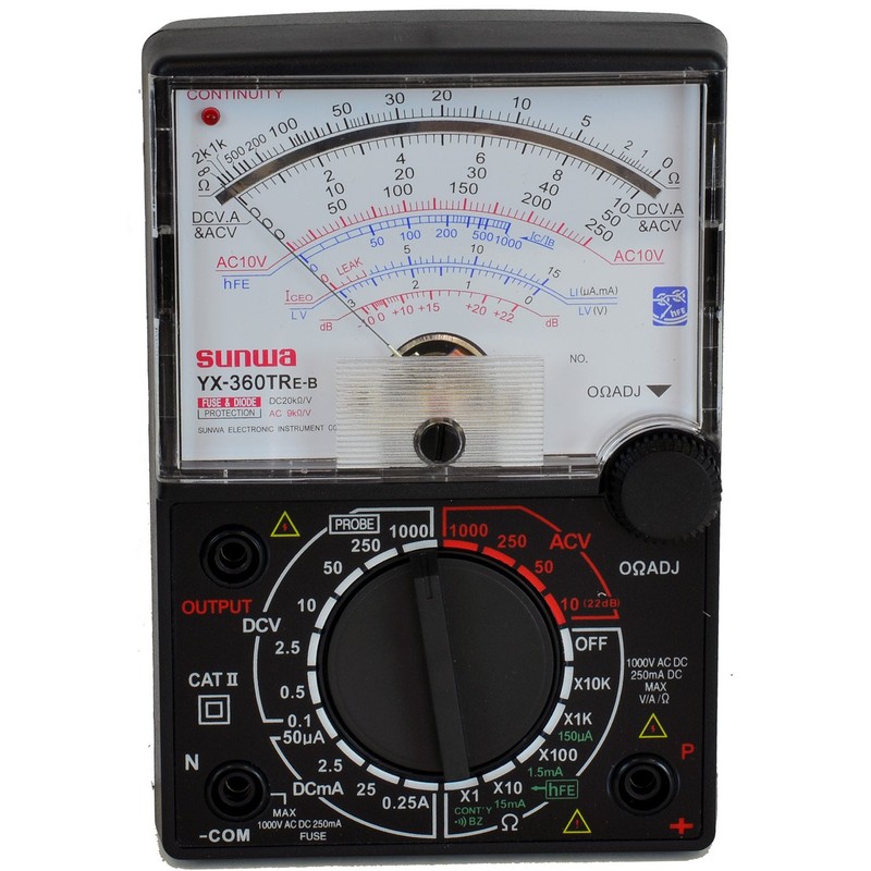 Tekpower 8-Function 19-Range Analog Multimeter, YX360-TRE-B by Tekpower