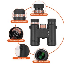 Hipimvp 10X26 Professional Binoculars for Adults high Powered with Phone Adapter,BaK4 prisms HD Super Bright Powerful Lightweight Binoculars for Bird Watching Hunting
