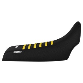 Yamaha 1987 - 2006 YAMAHA Banshee Gripper SEAT COVER All Black w/ Yellow Ribs #112
