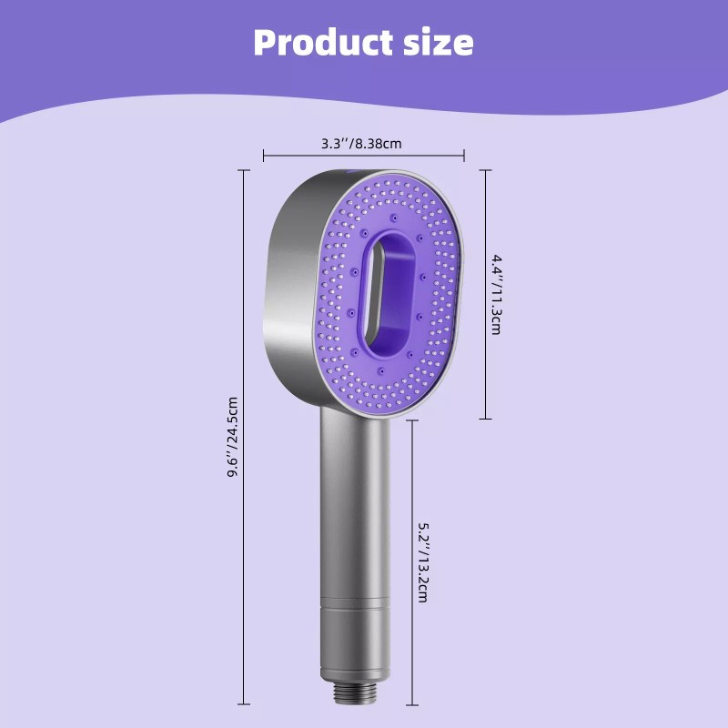 Hibbent Filtered Shower Head High Pressure 3 Setting Handheld Spray