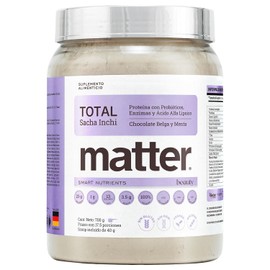 MATTER SMART NUTRIENTS - Total Beauty Sacha Inchi Proteína Vegana con Probióticos, Enzimas y Ácido Alfa Lipoico, Sabor Chocomenta, 700 g...