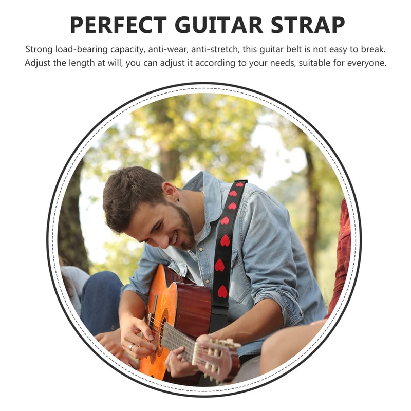 Vaguelly Guitar Strap, Adjustable Nylon Shoulder Strap with PU Ends,