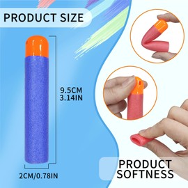 WALWAL 36 PCS Mega Darts Foam Bullet Refill Pack - Compatible with Nerf N-Strike Mega Series - Safe Foam Ammunition for Kids, Teens, and Adults(Blue)