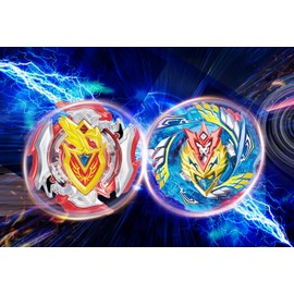 Gytobytle Valkyrie&Achilles 4in1 Bey Spinning Tops with Box Metal Fusion Burst Blade Battling Battle Gyros Set, with Launcher Handle