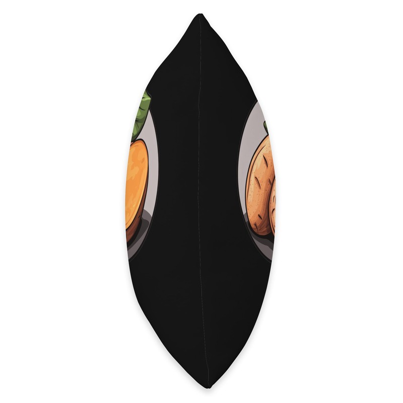 Sweet Potatoes Round Logo Throw Pillow