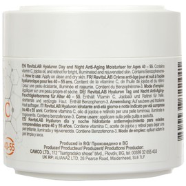 RevitaLAB Hyaluronic Anti-Ageing Day and Night Cream Enriched with Vitamins A, B3, B5, E, C, Jojoba Oil and UV Filters, for Ages Between 40 and 55, 50 ml (Multipack)
