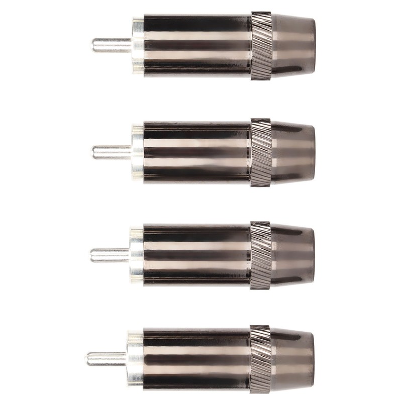 4pcs RCA Sound Plug Silver Plated RCA Male Plug Connector