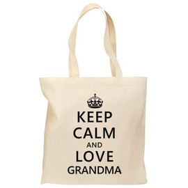 TOOLOUD Keep Calm and Love Grandma Grocery Tote Bag - Natural