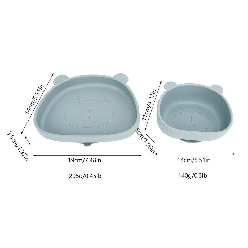 Baby Suction Plates Panda Shaped Powerful Suction Silicone Kid Suction