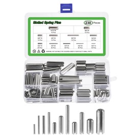 sourcing map 230Pcs Roll Pin Assortment Set 304 Stainless Steel Slotted Spring Pins Split Expansion Pins for Home Improvement Automotive Machine Repair, Silver