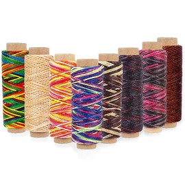 8 Colors Leather Thread - 150D 1mm Waxed Thread Cord, Hand Stitching Waxed Leather Thread, Waxed Thread for Bracelets, Jewelry Making, Bookbinding, Leather Repair