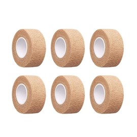 6 Pieces 1 Inch Wide Skin Colour Elastic Self- Adhesive Bandage Finger Tape,Wrap Bandages, for Wrist and Ankle Sprains & Swelling