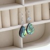 Teardrop Abalone Shell Dangle Sterling Silver Earrings for Women