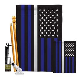 Americana Home & Garden US Thin White Line Garden House Flag Kit Armed Forces EMT Paramedic EMS Nurse Emergency Medical Technician Supoort Decoration Banner Small Yard Gift Double-Sided, Made in USA