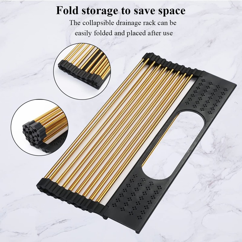 Berglander Gold Dish Drying Rack Over The Sink, L17.5*W 15"