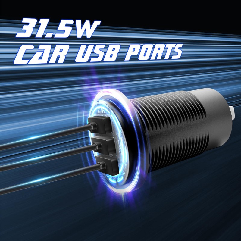 12V USB Outlet Wire USB Charger, 3 Port 12V/24V Charger