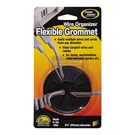 CordAway Grommet, Flexible, 2-3/8" dia., 1-1/8" deep, Black, 1/Pack (00209)