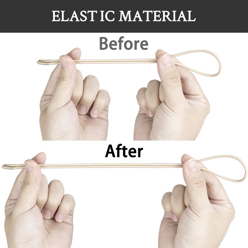 Endoto Shoelaces for Hey Dude Elastic Strings Replacement Laces Shoes(Color:Beige,Size:12Inch)