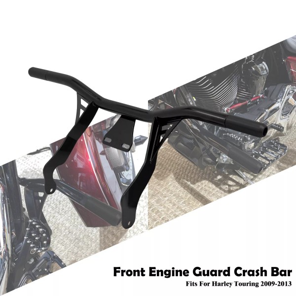 HDBUBALUS Black Front Highway Engine Guard Crash Bar For Harley